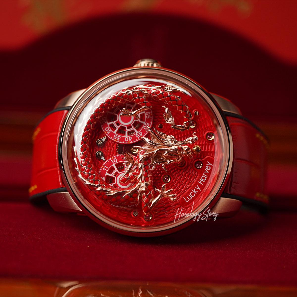 LUCKY HARVEY Red Enamel Dragon Limited 100 Pcs - Horology Story Youtube Store