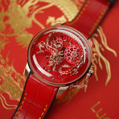 LUCKY HARVEY Red Enamel Dragon Limited 100 Pcs - Horology Story Youtube Store