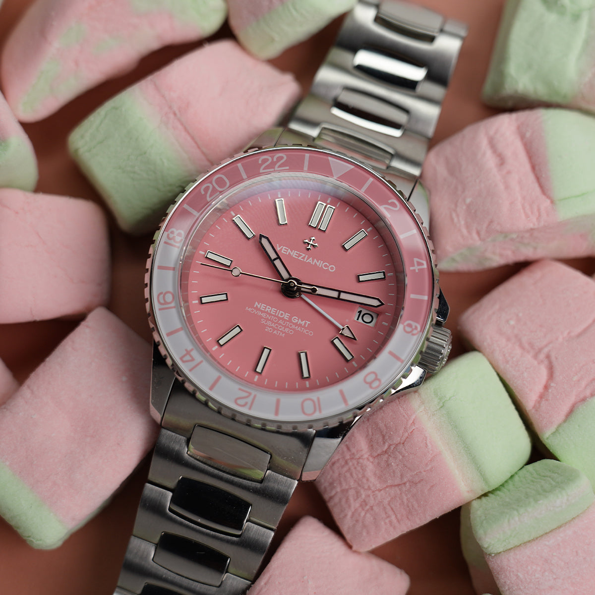 Venezianico Nereide GMT 39mm 3521506C Rosa - Horology Story Youtube Store