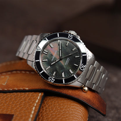 Venezianico Nereide 39mm Tungsteno 3121540C Green MOP Dial - Horology Story Youtube Store