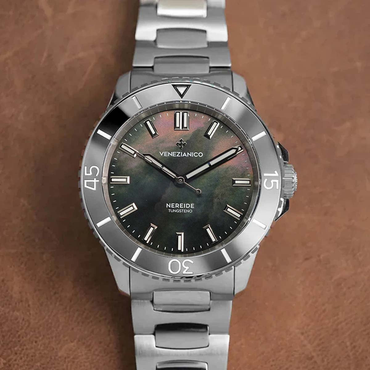 Venezianico Nereide 39mm Tungsteno 3121540C Green MOP Dial - Horology Story Youtube Store