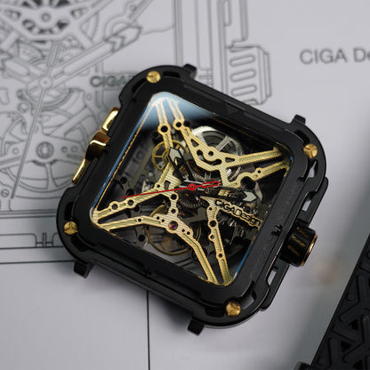 Ciga Design X-Series Titanium Skeleton Black-Gold