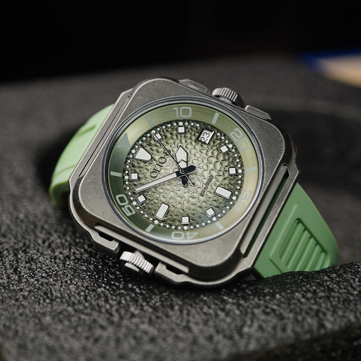 Olto-8 Coral Steward Retro Green Textured Dial Automatic - Horology Story Youtube Store