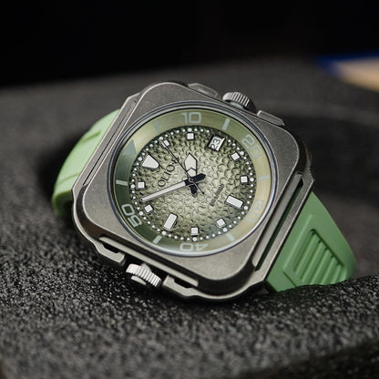 Olto-8 Coral Steward Retro Green Textured Dial Automatic - Horology Story Youtube Store