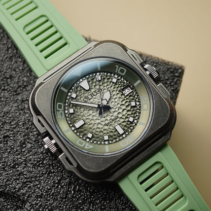 Olto-8 Coral Steward Retro Green Textured Dial Automatic - Horology Story Youtube Store