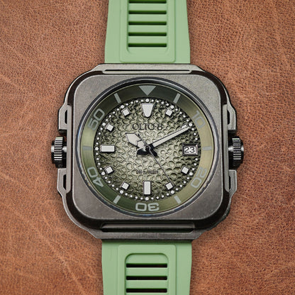Olto-8 Coral Steward Retro Green Textured Dial Automatic - Horology Story Youtube Store