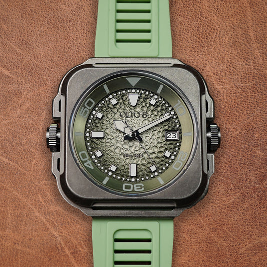 Olto-8 Coral Steward Retro Green Textured Dial Automatic - Horology Story Youtube Store