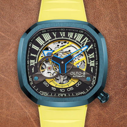 Olto-8 Infinity II RPM Style Blue-Yellow Automatic - Horology Story Youtube Store