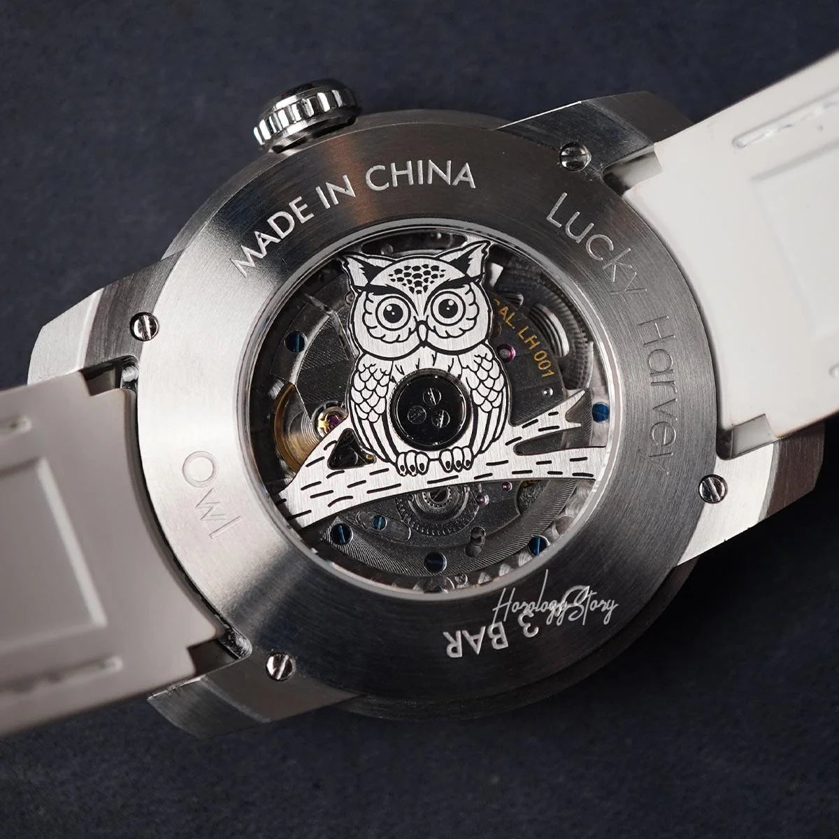 LUCKY HARVEY Silver Blinking Eyes Owl Automatic - Horology Story Youtube Store