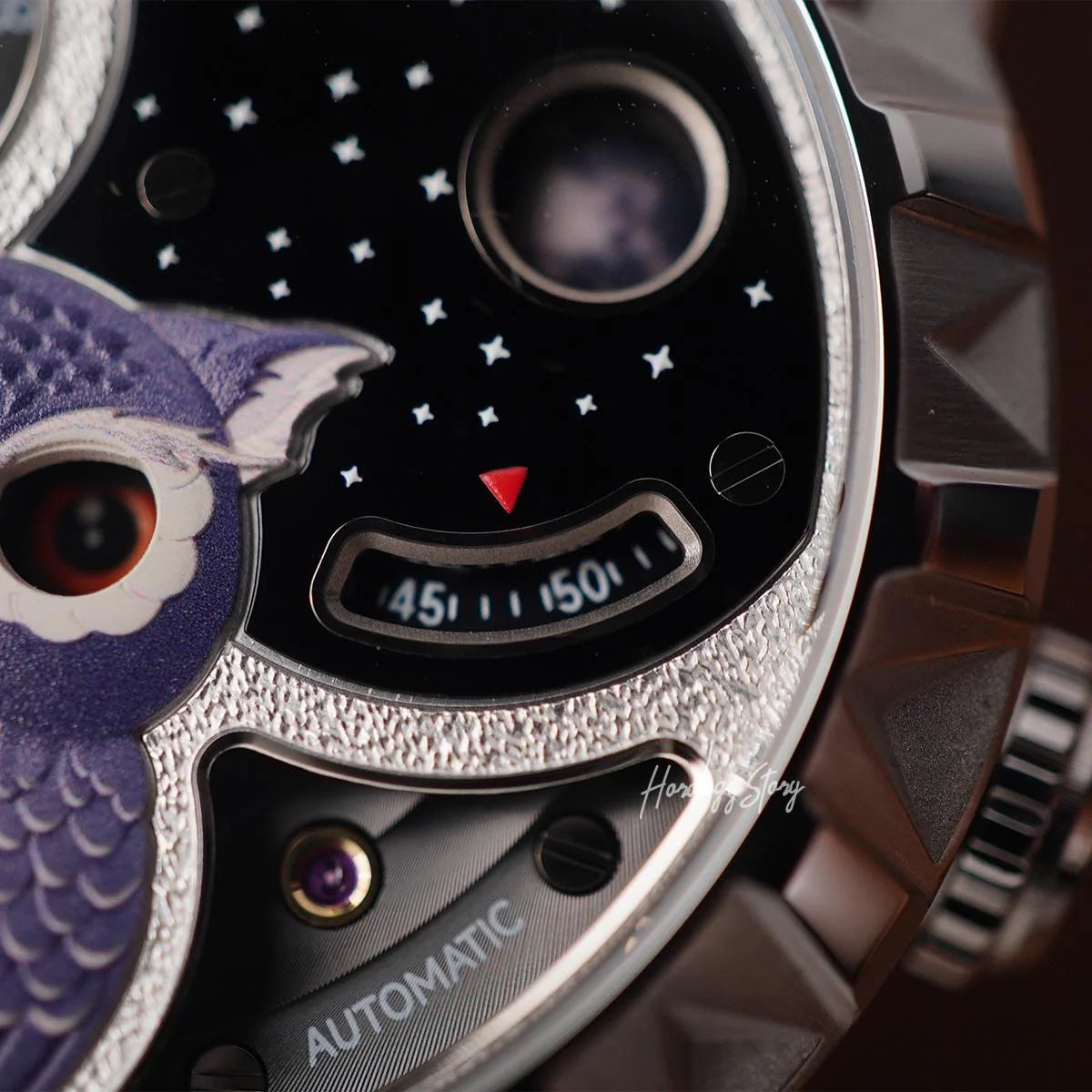 LUCKY HARVEY Silver Blinking Eyes Owl Automatic - Horology Story Youtube Store