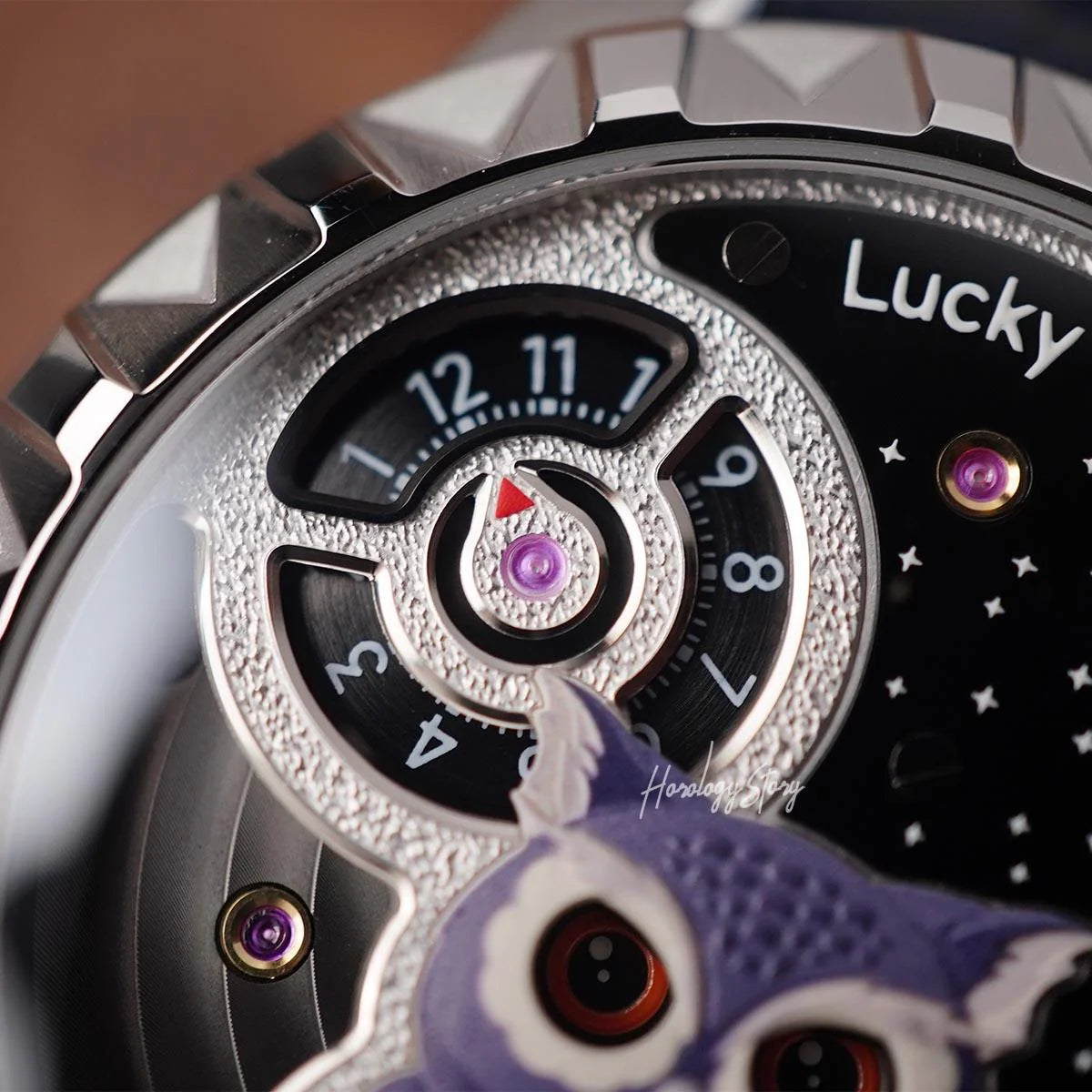 LUCKY HARVEY Silver Blinking Eyes Owl Automatic - Horology Story Youtube Store