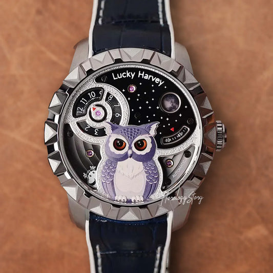 LUCKY HARVEY Silver Blinking Eyes Owl Automatic - Horology Story Youtube Store
