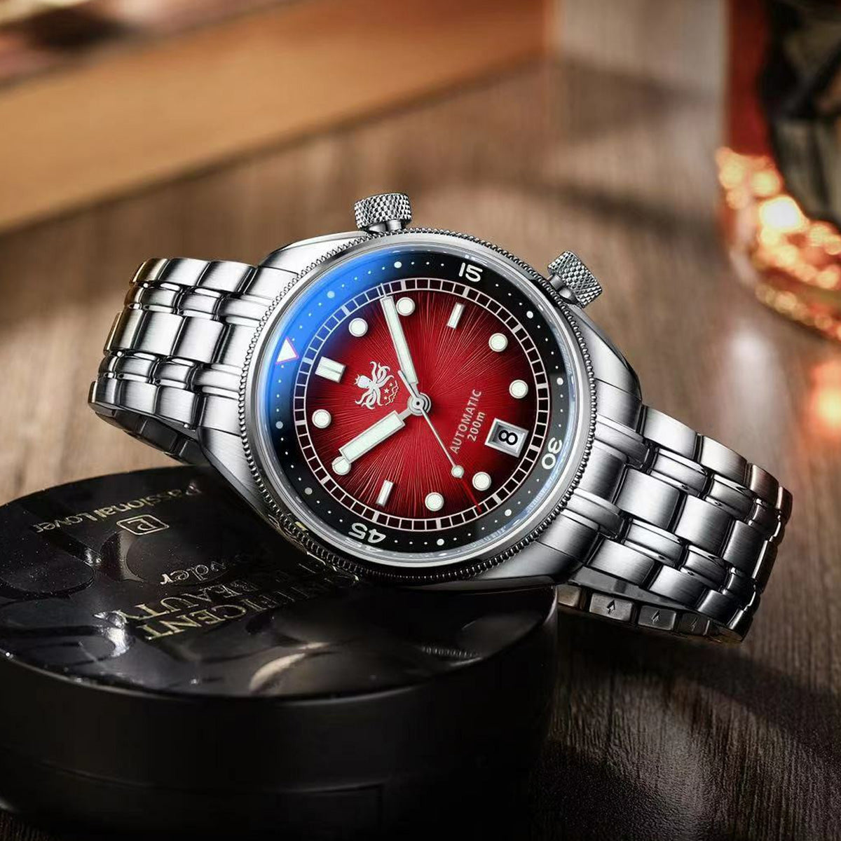 Phoibos Eagle Ray 200m PY039E Sunray Red - Horology Story Youtube Store