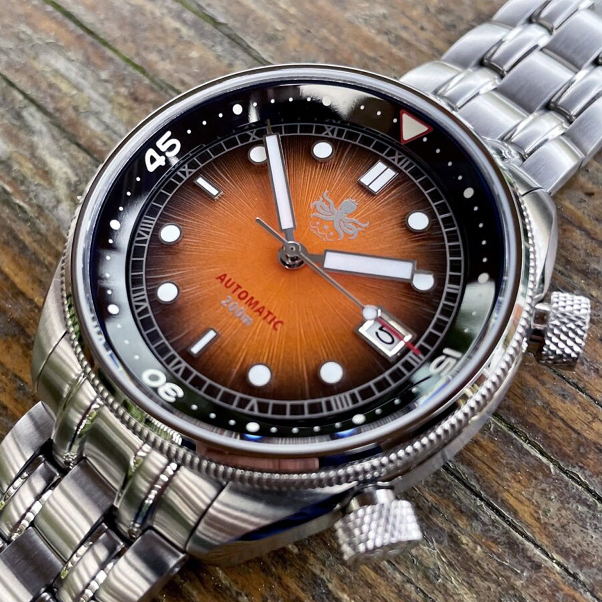 Phoibos Eagle Ray 200m PY039F Sunray Orange - Horology Story Youtube Store
