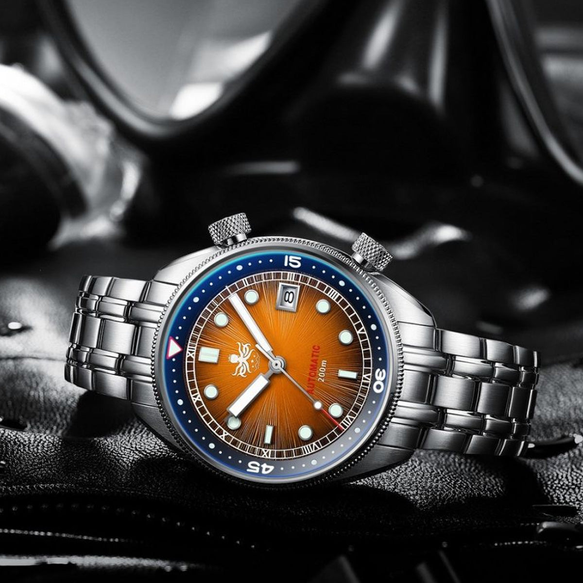 Phoibos Eagle Ray 200m PY039F Sunray Orange - Horology Story Youtube Store