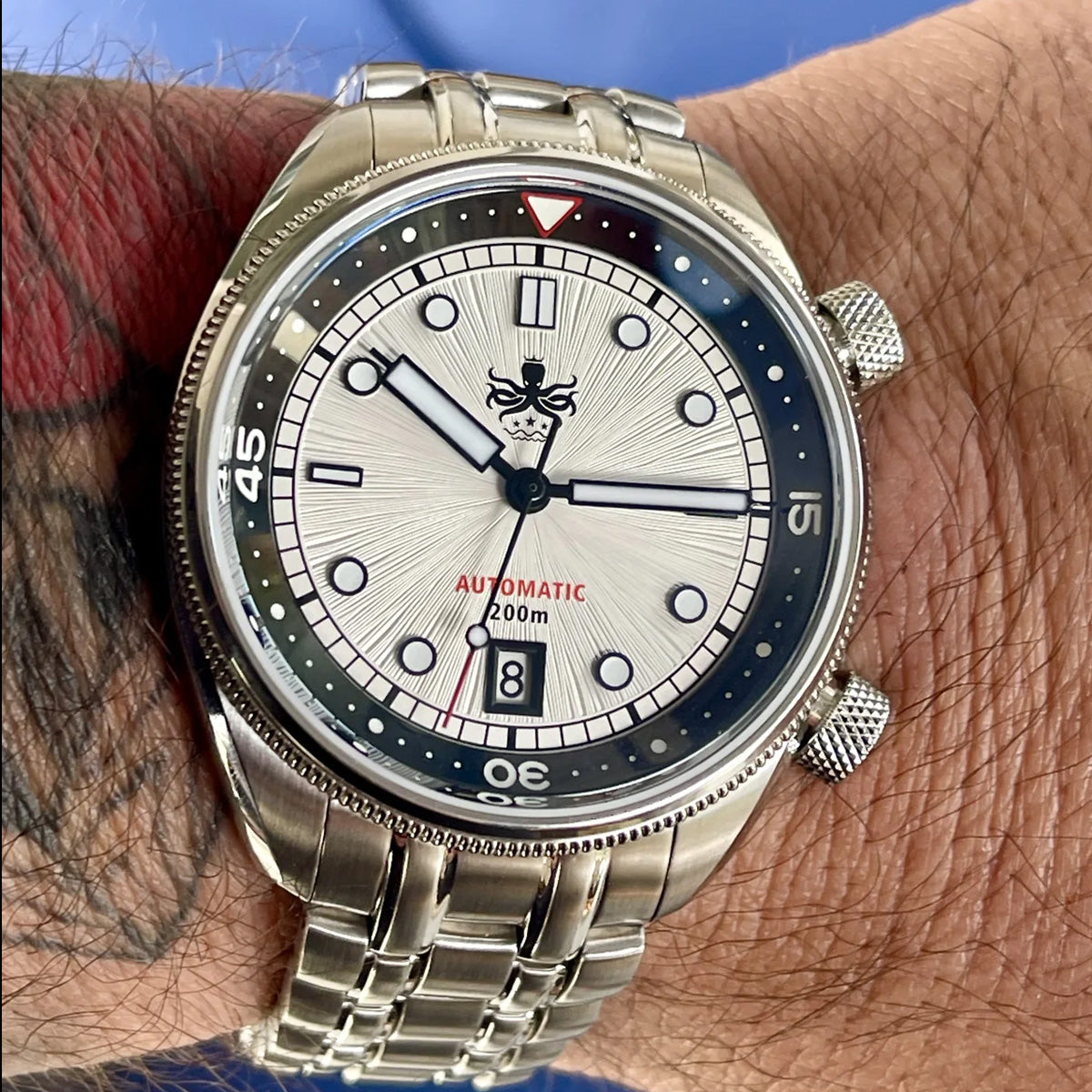 Phoibos Eagle Ray 200m PY039G Sunray White - Horology Story Youtube Store