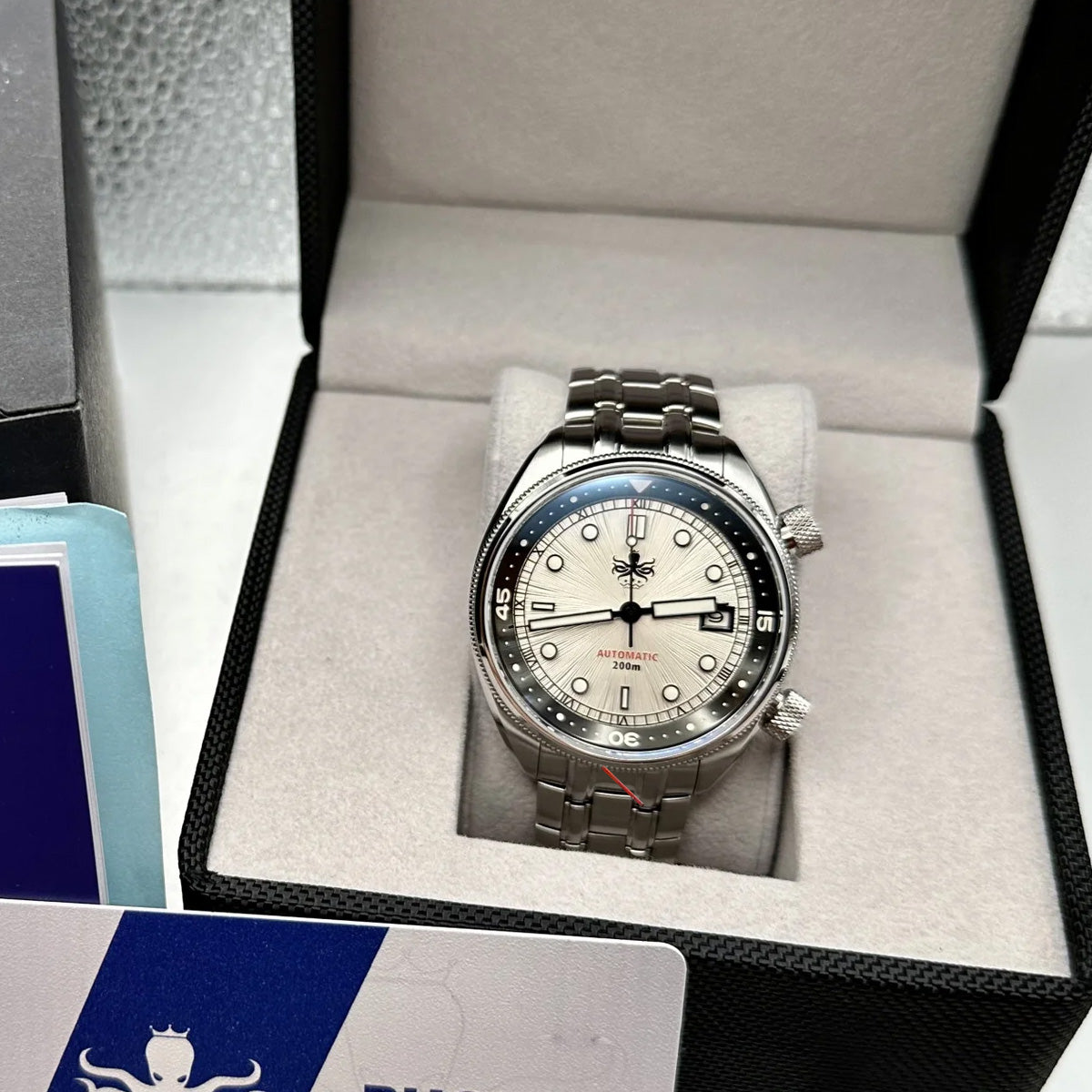 Phoibos Eagle Ray 200m PY039G Sunray White - Horology Story Youtube Store