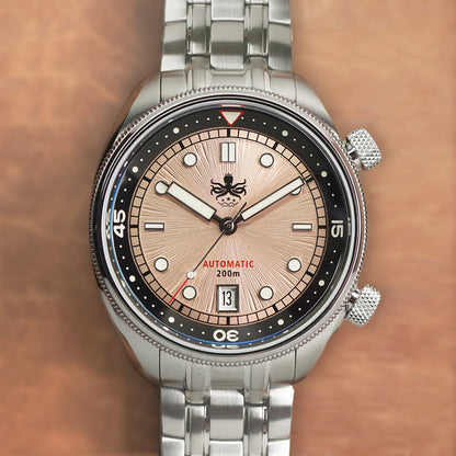 Phoibos Eagle Ray 200m PY039H Sunray Champagne - Horology Story Youtube Store