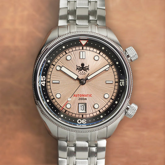 Phoibos Eagle Ray 200m PY039H Sunray Champagne - Horology Story Youtube Store