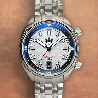 Phoibos Eagle Ray 200m PY039G Sunray White - Horology Story Youtube Store