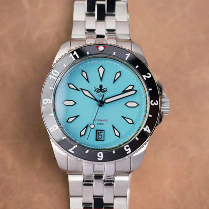 Phoibos Voyager 200m PY035B Matte Ice Blue Dial - Horology Story Youtube Store
