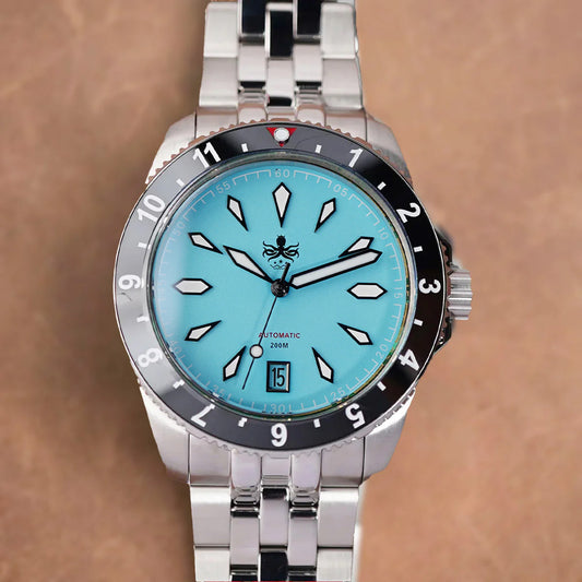 Phoibos Voyager 200m PY035B Matte Ice Blue Dial - Horology Story Youtube Store