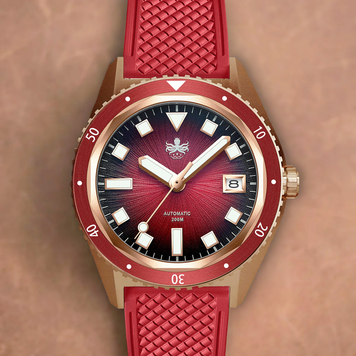 Phoibos Argo Bronze PY057D Spiral Sunray Red