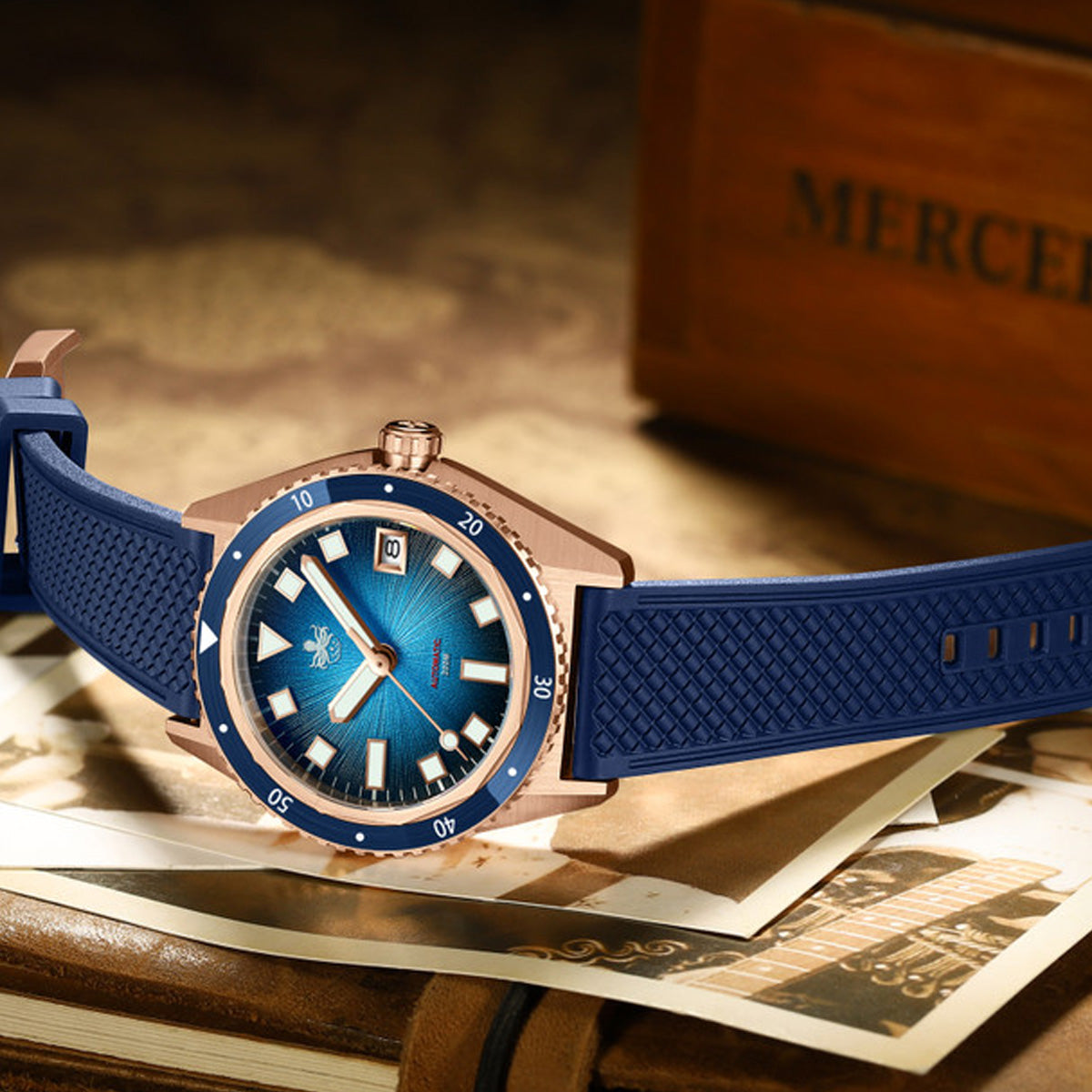 Phoibos Argo Bronze PY057B Spiral Sunray Blue