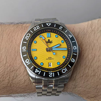 Phoibos Wave Master GMT 200M PY049F Yellow