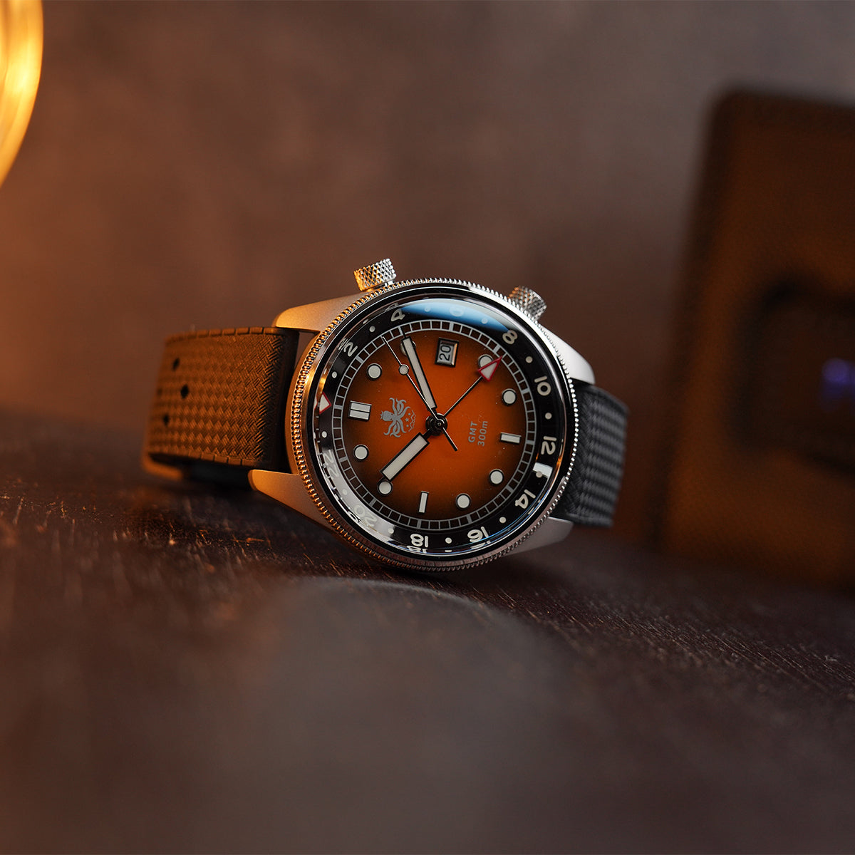 Phoibos Eagle Ray 300m Super Compressor GMT PX023F Fume Orange - Horology Story Youtube Store