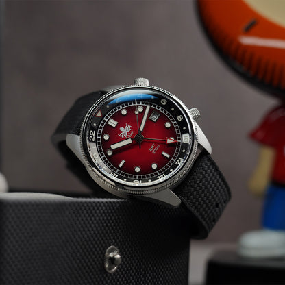 Phoibos Eagle Ray 300m Super Compressor GMT PX023E Fume Red - Horology Story Youtube Store