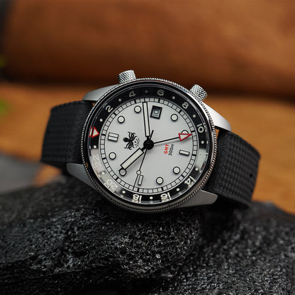 Phoibos Eagle Ray 300m Super Compressor GMT PX023G White - Horology Story Youtube Store