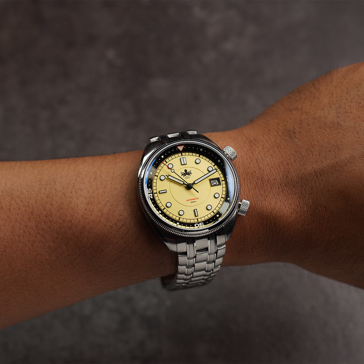 Phoibos Eagle Ray 200m PY048F Pastel Yellow - Horology Story Youtube Store