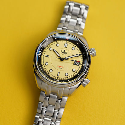 Phoibos Eagle Ray 200m PY048F Pastel Yellow - Horology Story Youtube Store
