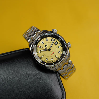 Phoibos Eagle Ray 200m PY048F Pastel Yellow - Horology Story Youtube Store