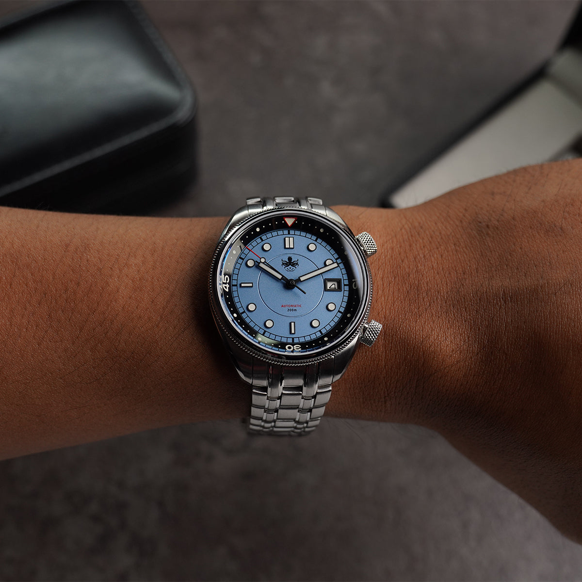 Phoibos Eagle Ray 200m PY048B Pastel Blue - Horology Story Youtube Store