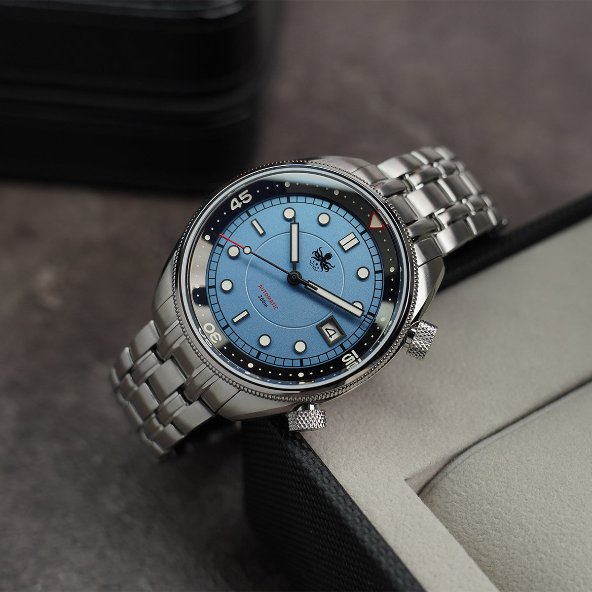 Phoibos Eagle Ray 200m PY048B Pastel Blue - Horology Story Youtube Store