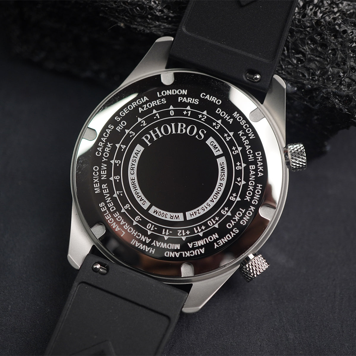 Phoibos Eagle Ray 300m Super Compressor GMT PX023B Fume Blue - Horology Story Youtube Store