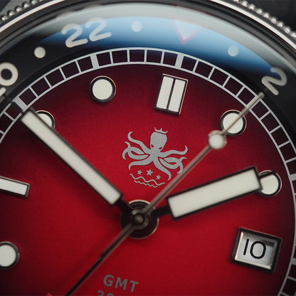 Phoibos Eagle Ray 300m Super Compressor GMT PX023E Fume Red - Horology Story Youtube Store
