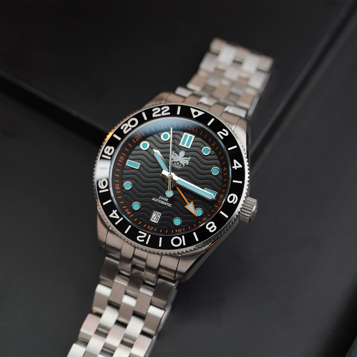 Phoibos Wave Master GMT 200M PY049C Black Dial - Horology Story Youtube Store