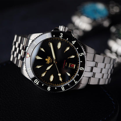 Phoibos Voyager 200m PY035C Sunburst Black Dial - Horology Story Youtube Store