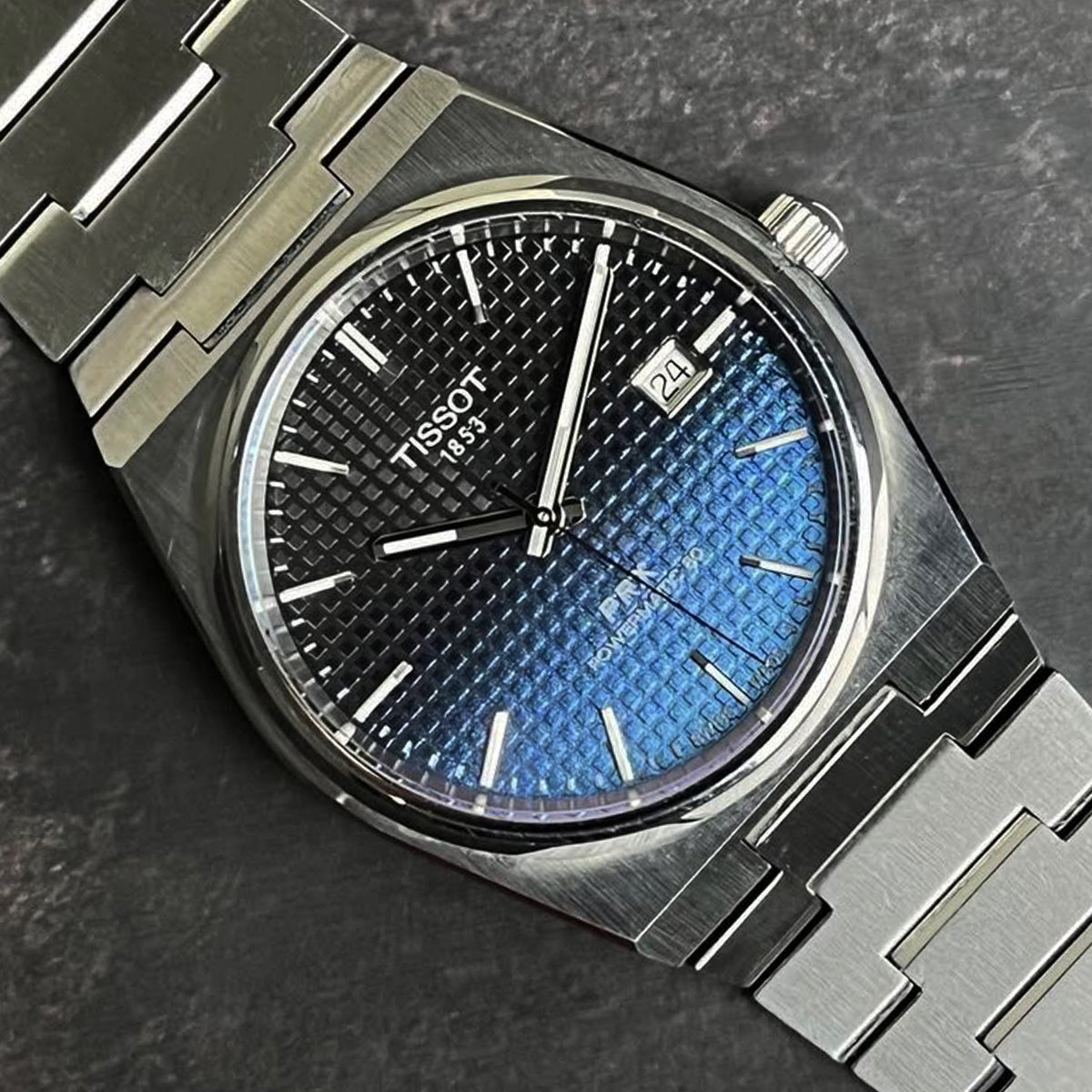 Tissot PRX 40mm T137.407.11.051.01 Powermatic 80 Gradient Black-Blue on Bracelet