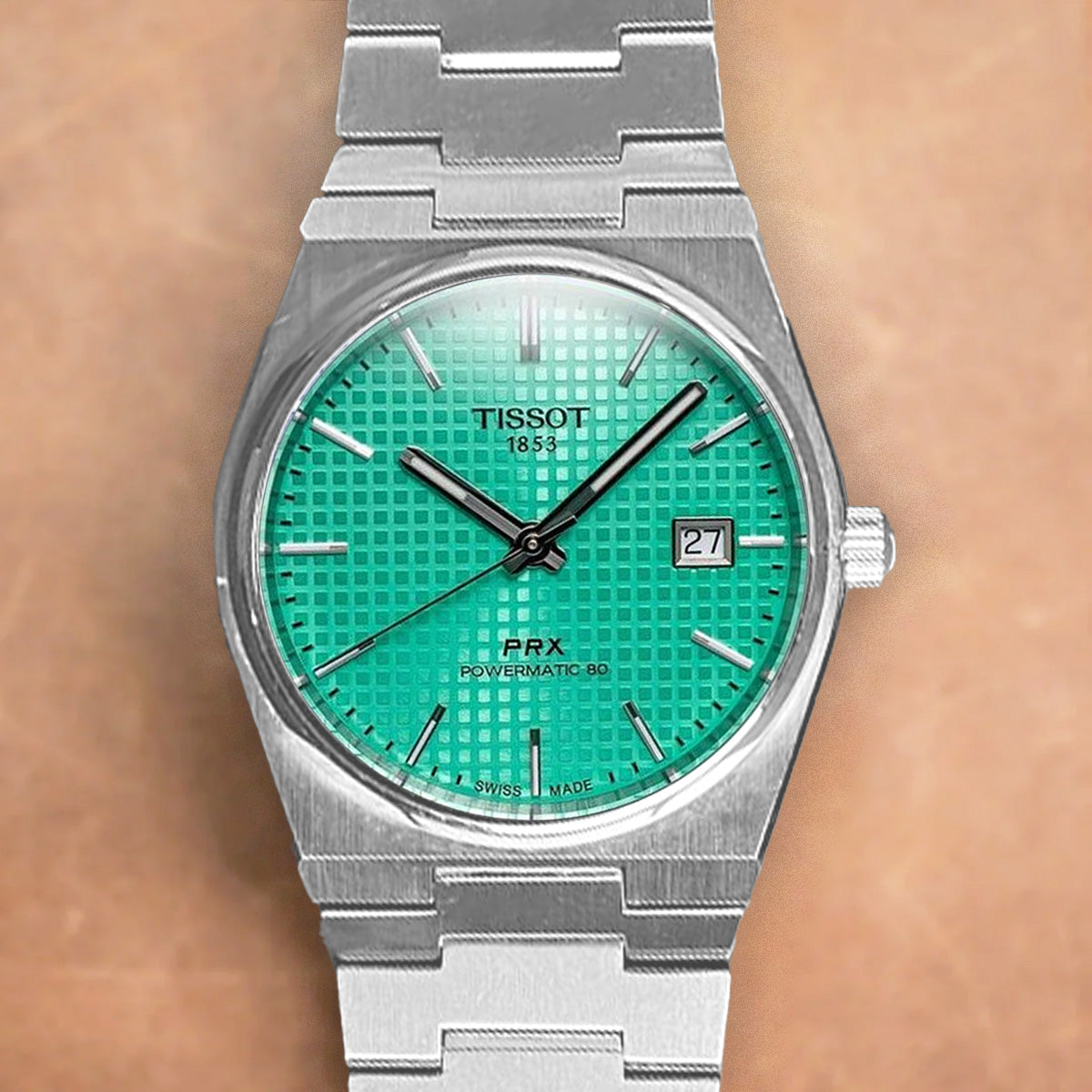 Tissot PRX 40mm T137.407.11.091.01 Powermatic 80 Light Green on Bracelet