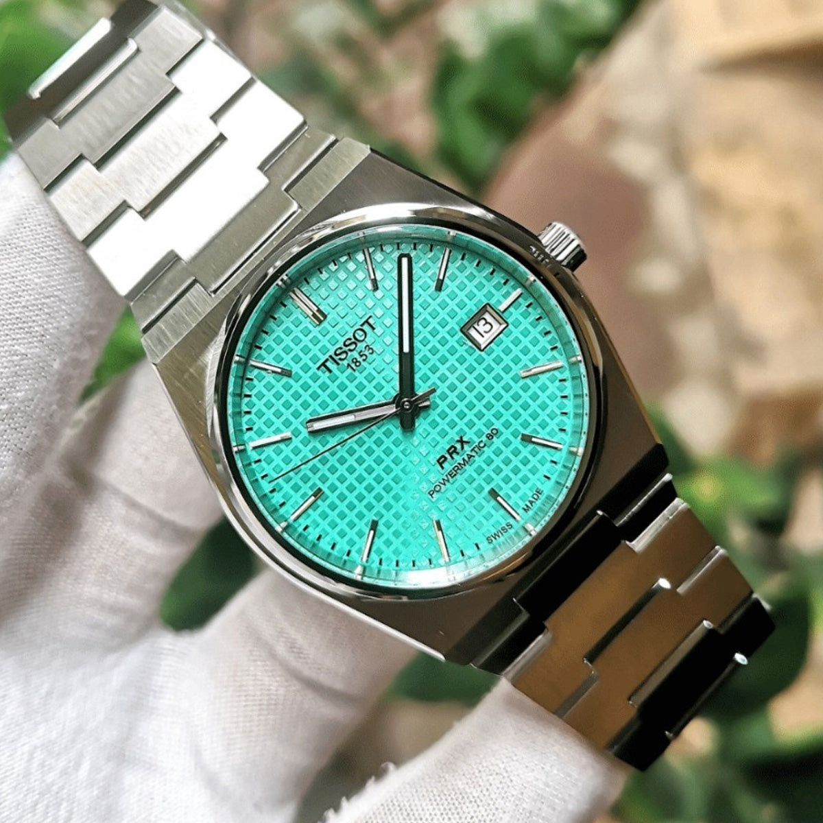 Tissot PRX 40mm T137.407.11.091.01 Powermatic 80 Light Green on Bracelet