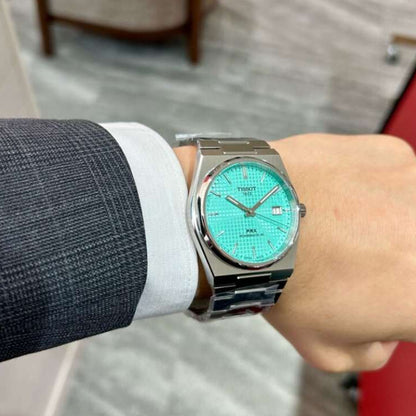 Tissot PRX 40mm T137.407.11.091.01 Powermatic 80 Light Green on Bracelet