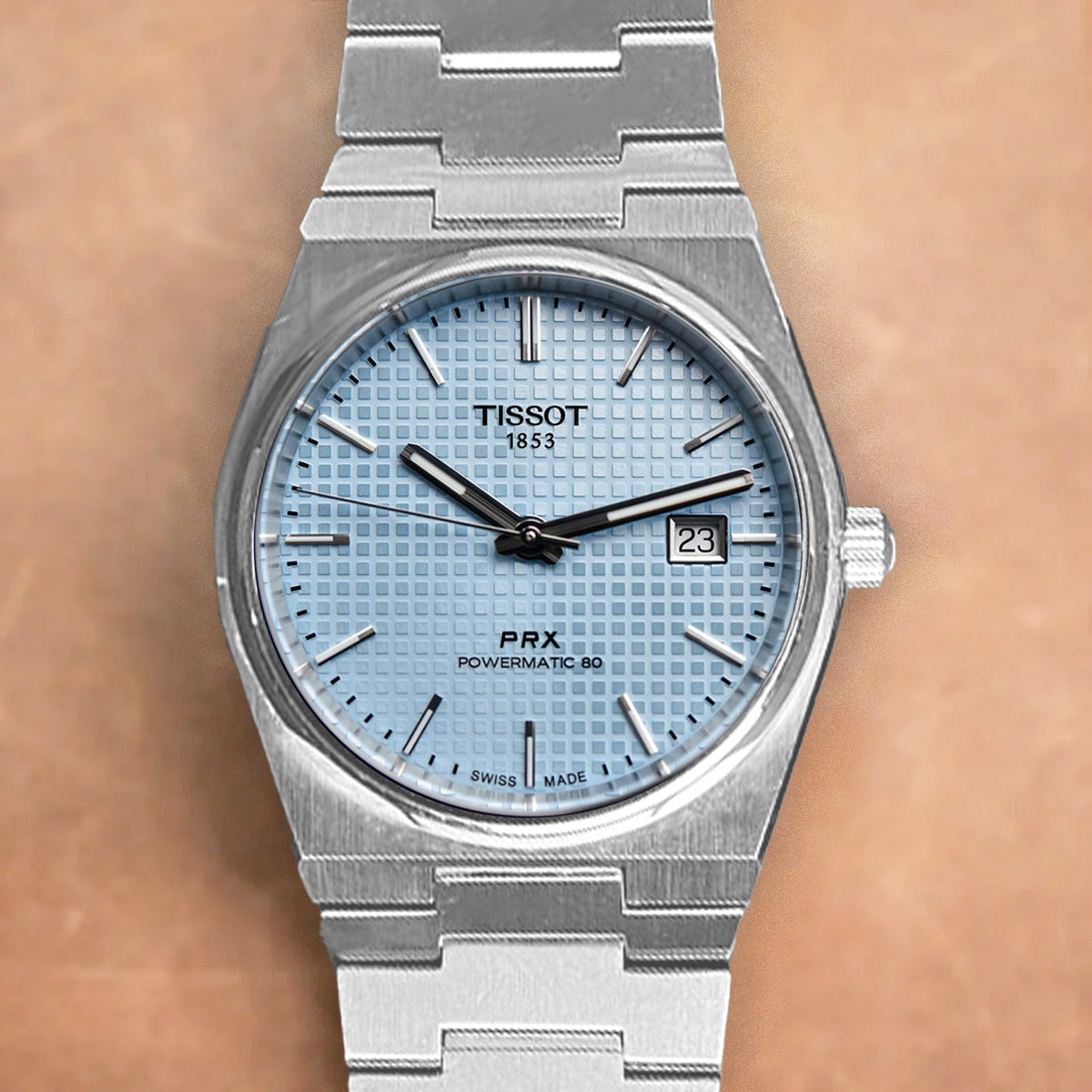 Tissot PRX 40mm T137.407.11.351.00 Powermatic 80 Ice Blue Dial on Bracelet