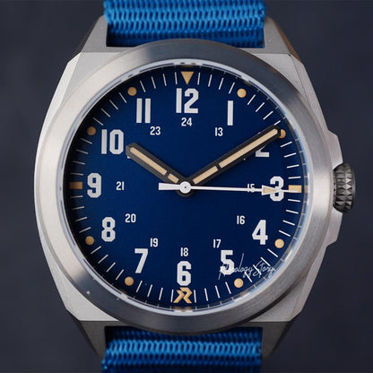 RZE Valour 38 UltraHex Titanium Vervain Blue - Horology Story Youtube Store