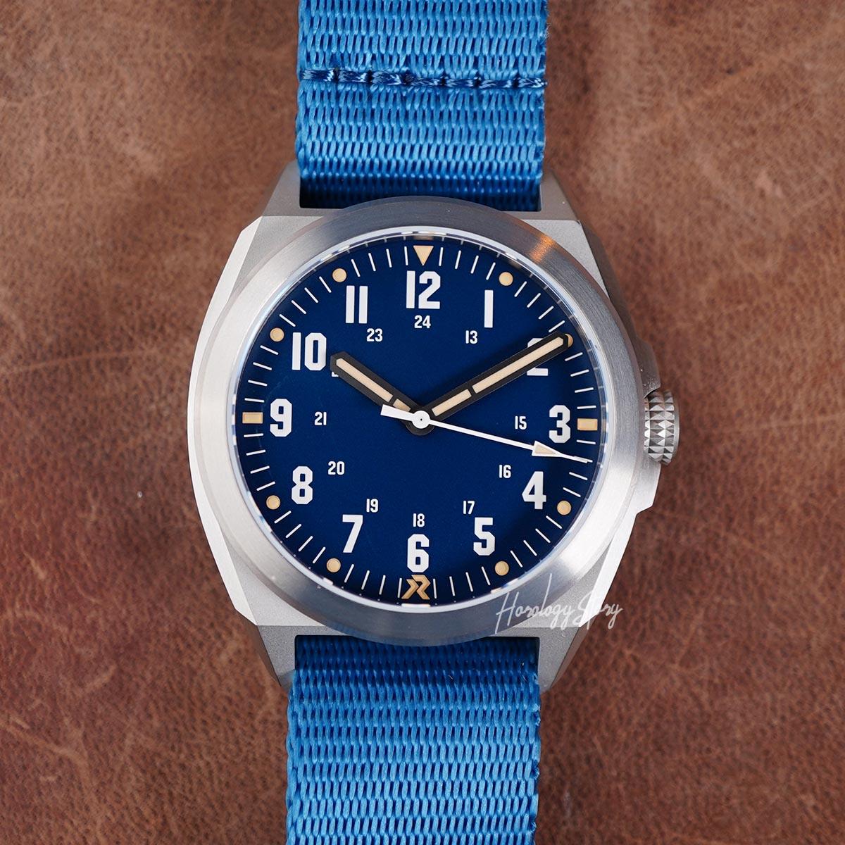 RZE Valour 38 UltraHex Titanium Vervain Blue - Horology Story Youtube Store