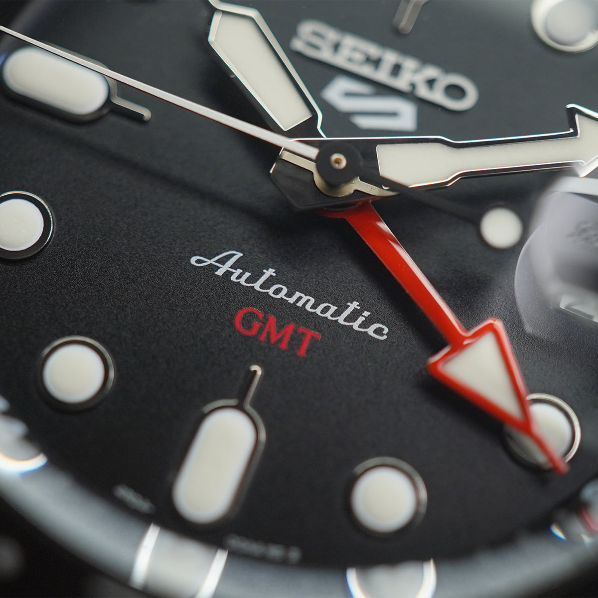 Seiko 5 Sports GMT SSK001K1 Black Grey Bezel Black Dial