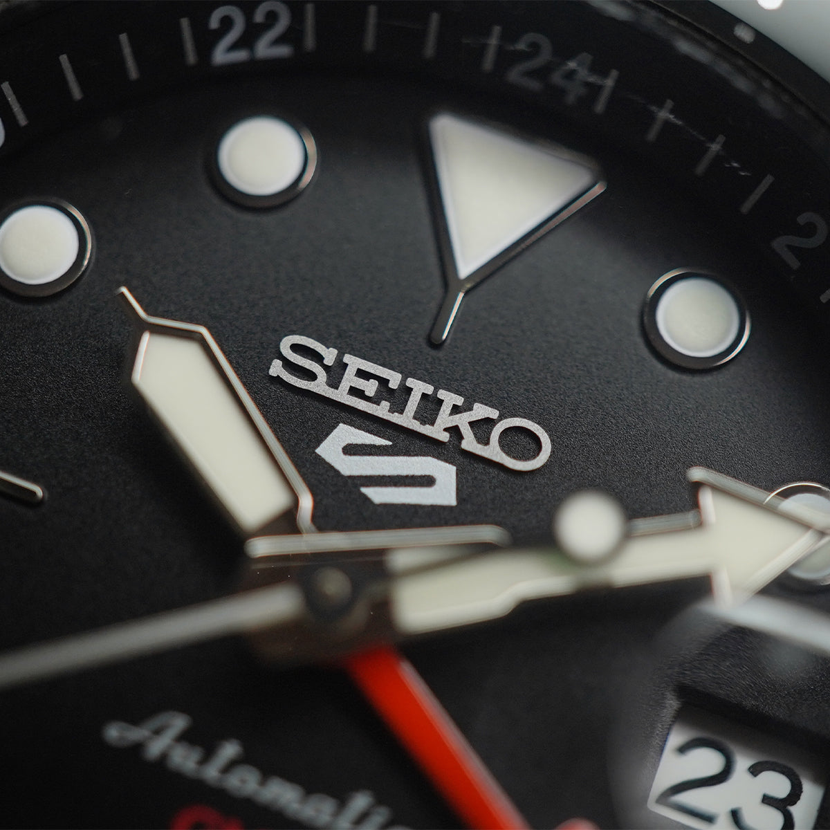Seiko 5 Sports GMT SSK001K1 Black Grey Bezel Black Dial